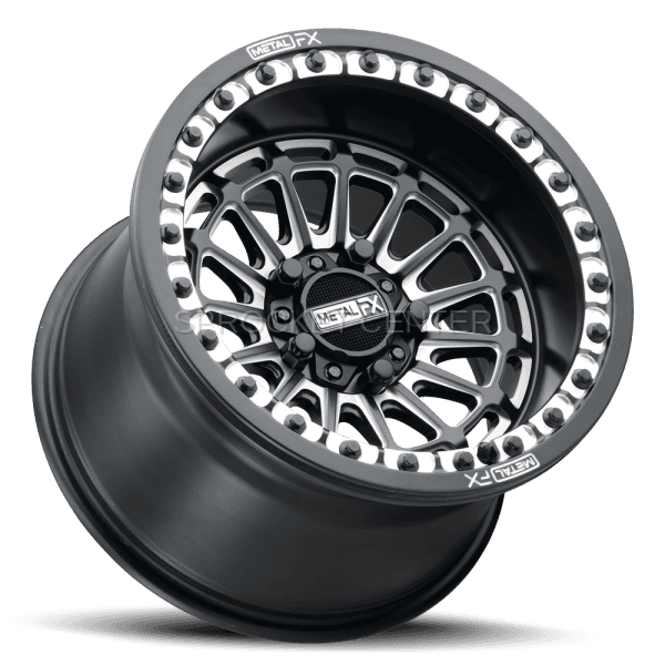 Metal FX DELTA R Beadlock Wheel 15"x10" (5x114) BLACK CONTRAST CUT - RZR Pro R / Turbo R (22-25)