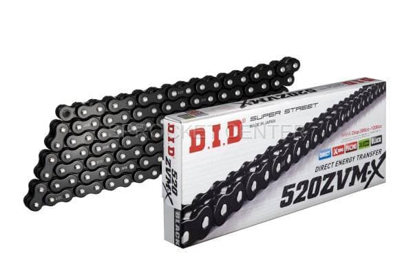 DID Chain 520 ZVMX Super-Street X'ring Chain - BLACK (choose length)