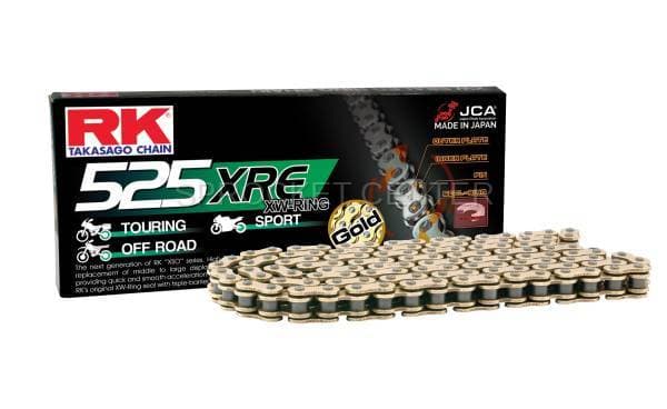 RK Chain - 525 XRE Sealed X'ring Chain - GOLD (choose length)