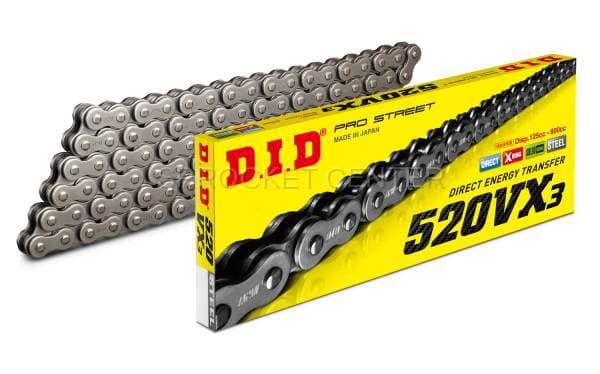 DID Chain 520 VX3 X'ring Chain - NATURAL (choose length)