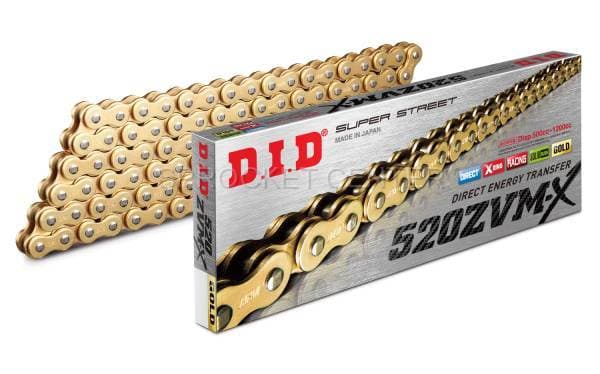 DID Chain 520 ZVMX Super-Street X'ring Chain - GOLD (choose length)