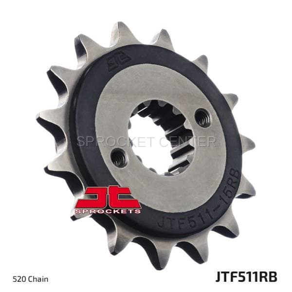 JT Sprockets (#JTF511-RB) 520 Pitch Rubber Dampened Front Sprocket - KAWASAKI KLR650