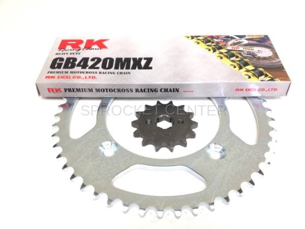 420 MX Chain Kit - Steel Sprocket Set with Choice of Chain - KAWASAKI KX 100 ('89-21)