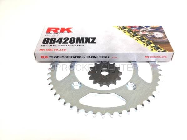 428 Chain Kit - JT Brand Steel Sprocket Set with 428 Chain - Kawasaki KLX140 models (2008-2021)