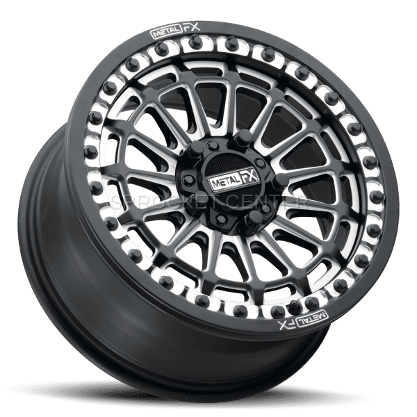Metal FX DELTA Beadlock Wheel 15"x7" (4x156) BLACK CONTRAST CUT