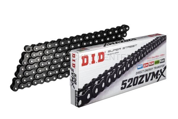 DID Chain 520 ZVMX Super-Street X'ring Chain - BLACK (choose length)