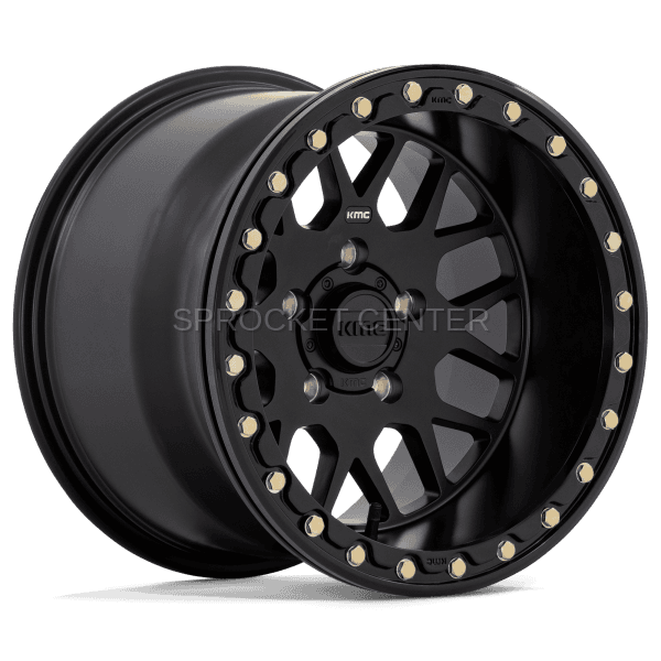 KMC Grenade Beadlock Wheel 15"x10" (5x114) SATIN BLACK - RZR Pro R / Turbo R (22-25)