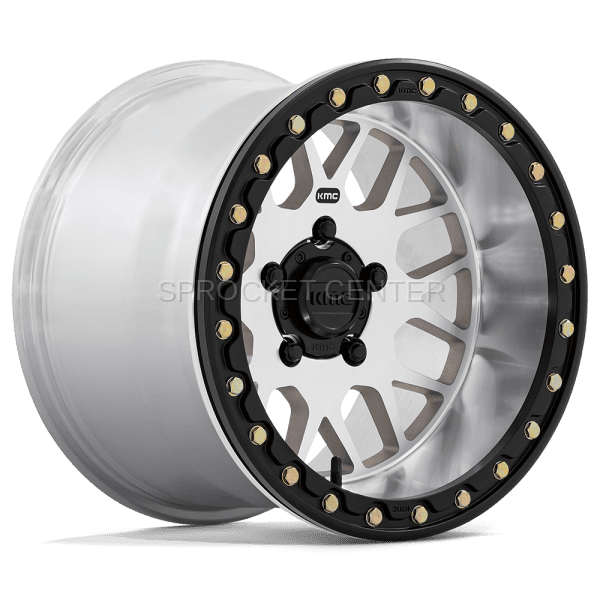 KMC Grenade Beadlock Wheel 15"x10" (5x114) SILVER MACHINED - RZR Pro R / Turbo R (22-25)