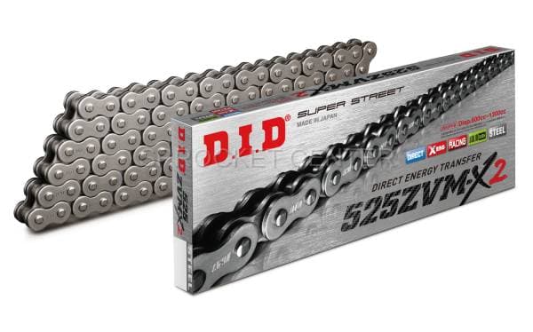 DID Chain 525 ZVM-X2 Super-Street X'ring Chain - NATURAL (choose length)